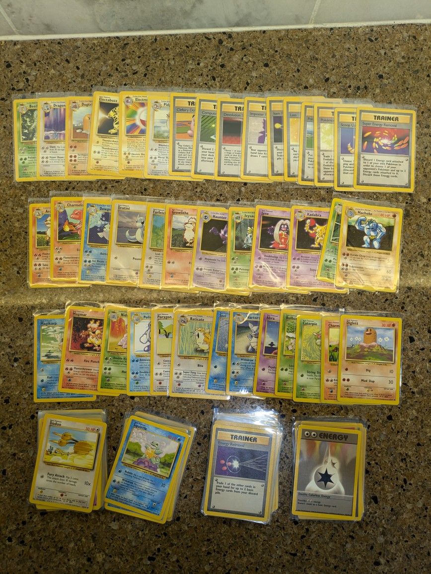 Complete Base Set Pokemon Non-holo To Common