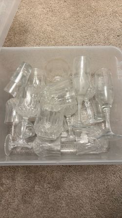 Mixed Lot of Clear Crystal Glassware