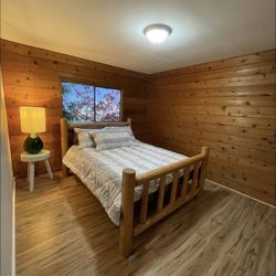 Log Queen Bed 