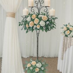 Italian Wrought Iron Floor Candelabra