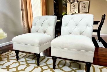 Tufted Slipper Accent Chairs – Set of 2