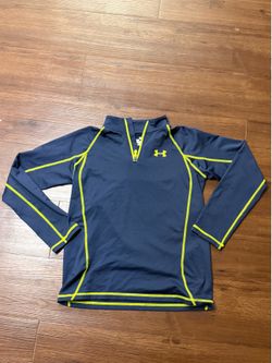 Under Armour ColdGear 1/4 Zip Tech Runner Y2K Athleisure Navy YLG