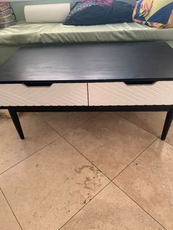 Black and white wood table