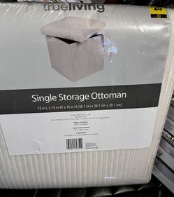 White Cube Storage Ottoman 