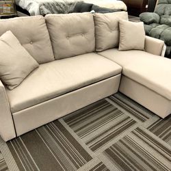 2pc Sectional W/ Pull out Bed And Storage 