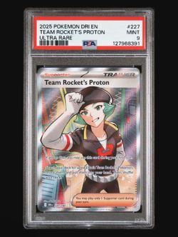 2025 POKEMON DRI EN TEAM ROCKET'S PROTON ULTRA RARE #227 PSA 9
