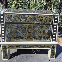 Mexican Lacquer Art Chest (Oilnala style) 12"×8"×11" Repair/As-is