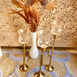 Vintage Brass Candles Holders