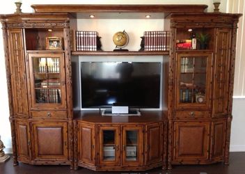 American Signature Entertainment Center and Corner Curio Cabinet