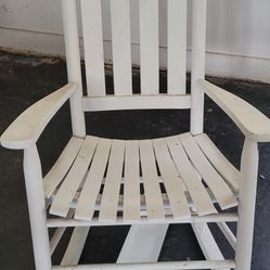 White Wooden Chair Rocker