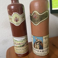 vintage empty german wine bottles 1960s