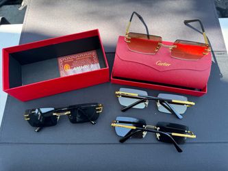 Cartier Rimless Sunglasses with Case and Box