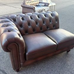 Brown leather 2 seat sofa 