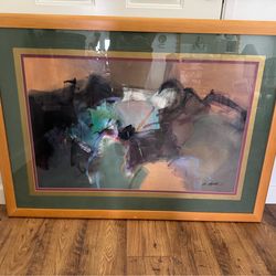 Abstract art with simple wood frames