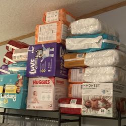 Diapers Sizes nb, 1, 2, 3, 4, 5, 6