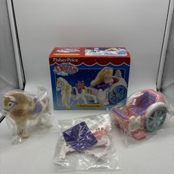 New Fisher Price Once Upon a Dream Dollhouse ROYAL PONY & CARRIAGE for Castle