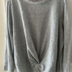 Loft plus knot front sweatshirt Size16/18 Marled grey color as pictured(cash & pick up only)