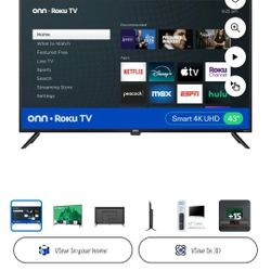 43 in Onn roku TV and wall mount.