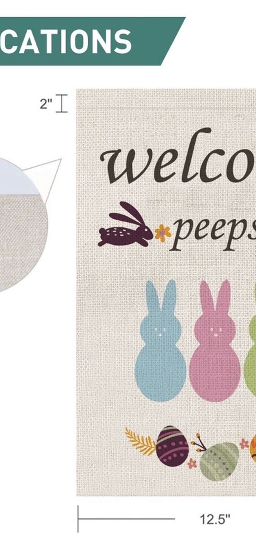 Welcome Peeps Easter Garden Flag