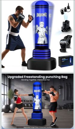 Inflatable freestanding 70" punching bag with gloves