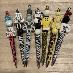 Animal Prints Beaded Pens. 