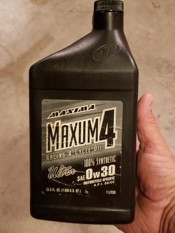 Maxum4 racing 4-cycle 100% synthetic SAE 0w30 oil 1 quart