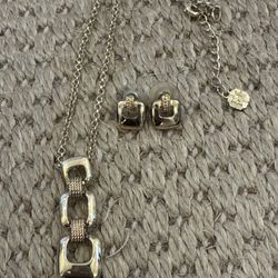 monet necklace and earrings set. Gold Plated. Adjustable Necklace And Studs