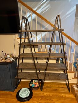 Industrial style ladder shelf