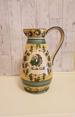 Rooster Pitcher  Renaissance Inspired, Folk Art