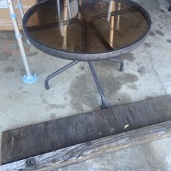 Small Metal Glass Table 
