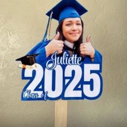 Custom Graduation Face , Hand Fan Cards . Class Of 2025