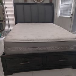 Queen Bed Frame Headboard With Matress.   I CAN DELIVERY FOR EXTRA FEE 