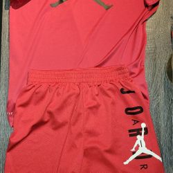Teen 13-15 XL - Nike Air Jumpman Michael Jordan Dri-Fit Red Shirt & Basketball Shorts Outfit