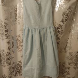 Girls Size 16 Dress. Blue And White