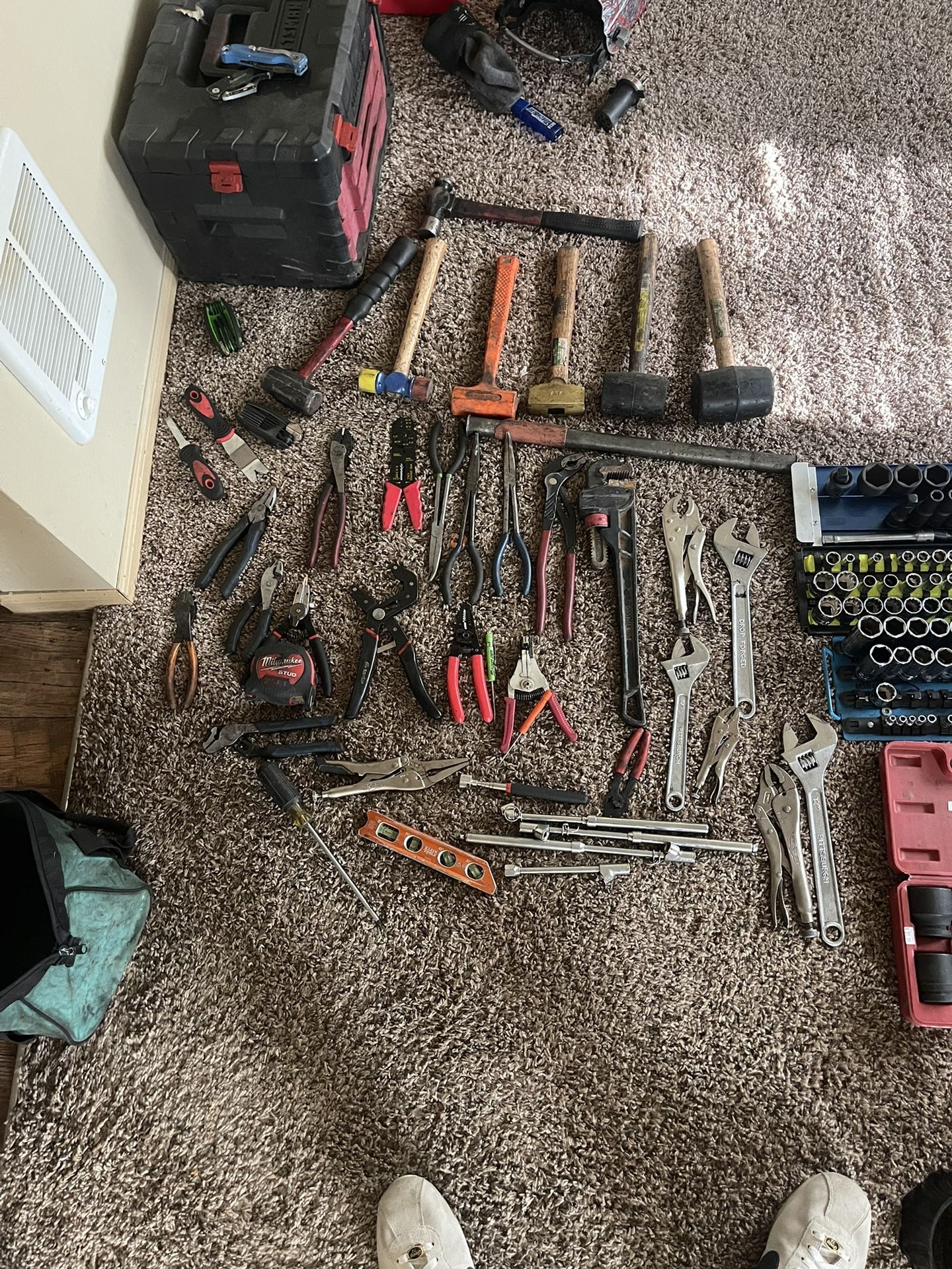 Full eHand Tool Lot โ Hammers, Pliers, Wrenches, & More