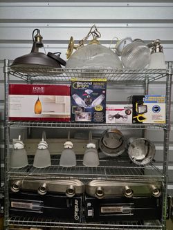 $60 for All, Mixed Lot Of (15) Different Lights and Lamps, Wall, Vanity, Ceiling, Hanging ...
