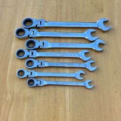 7 Pc Gear Wrench Standard Flex Head Ratchet Wrenches 
