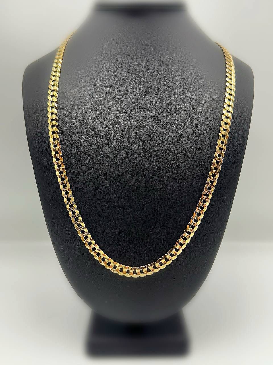 14k solid yellow gold 26.5” Curb chain 7.8mm 38.1 gram