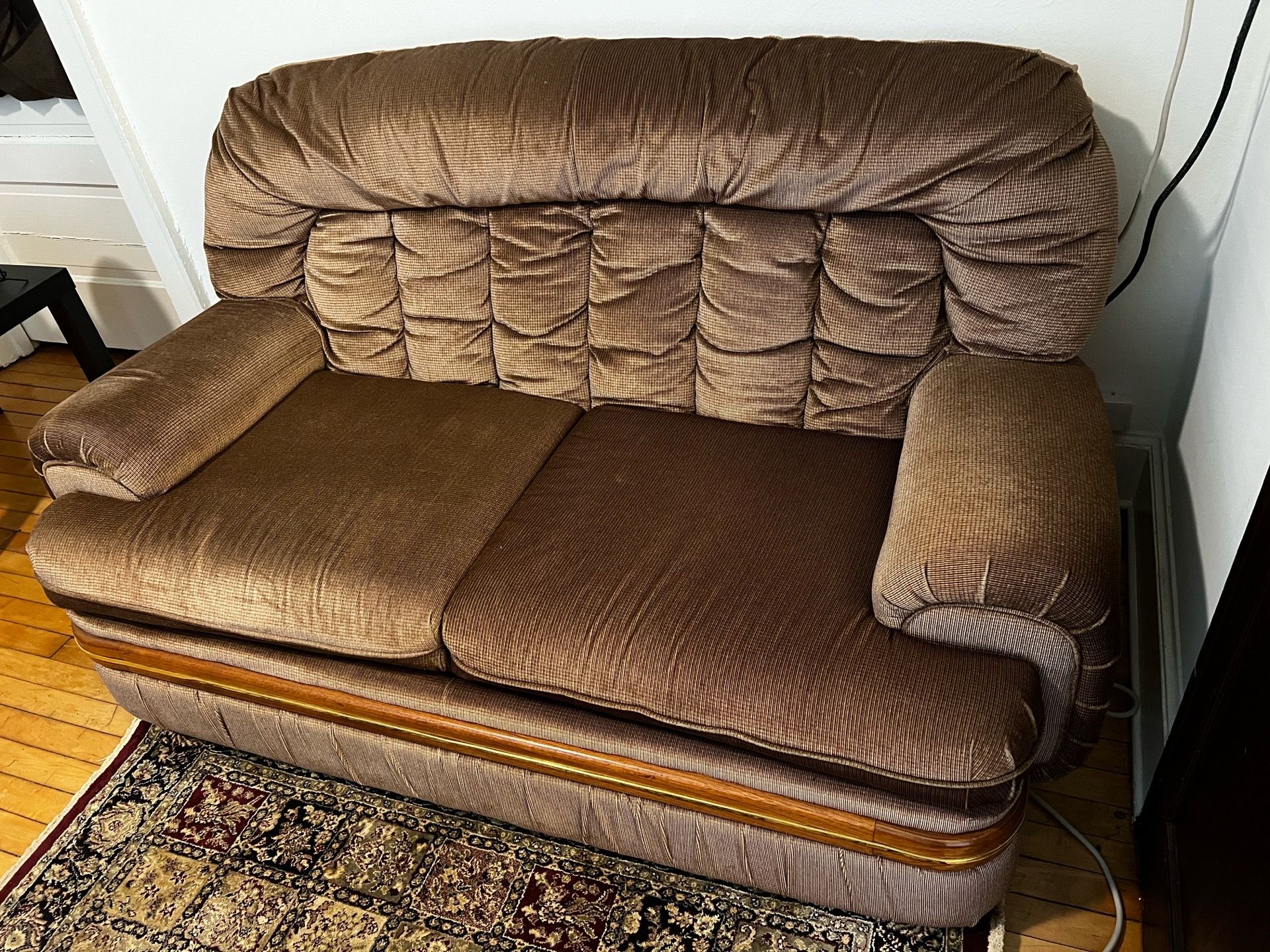 Bronze Velvet Loveseat