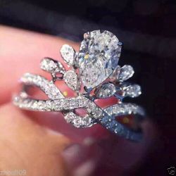 *NEW ARRIVAL* White Sapphire Cocktail Ring Stamped 925 Sizes 6 - 10 *See My Other 600 Items*