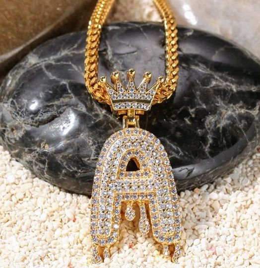 Drip Initial letter chain Gold Or Silver