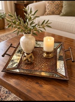 Decorative vintage metal tray