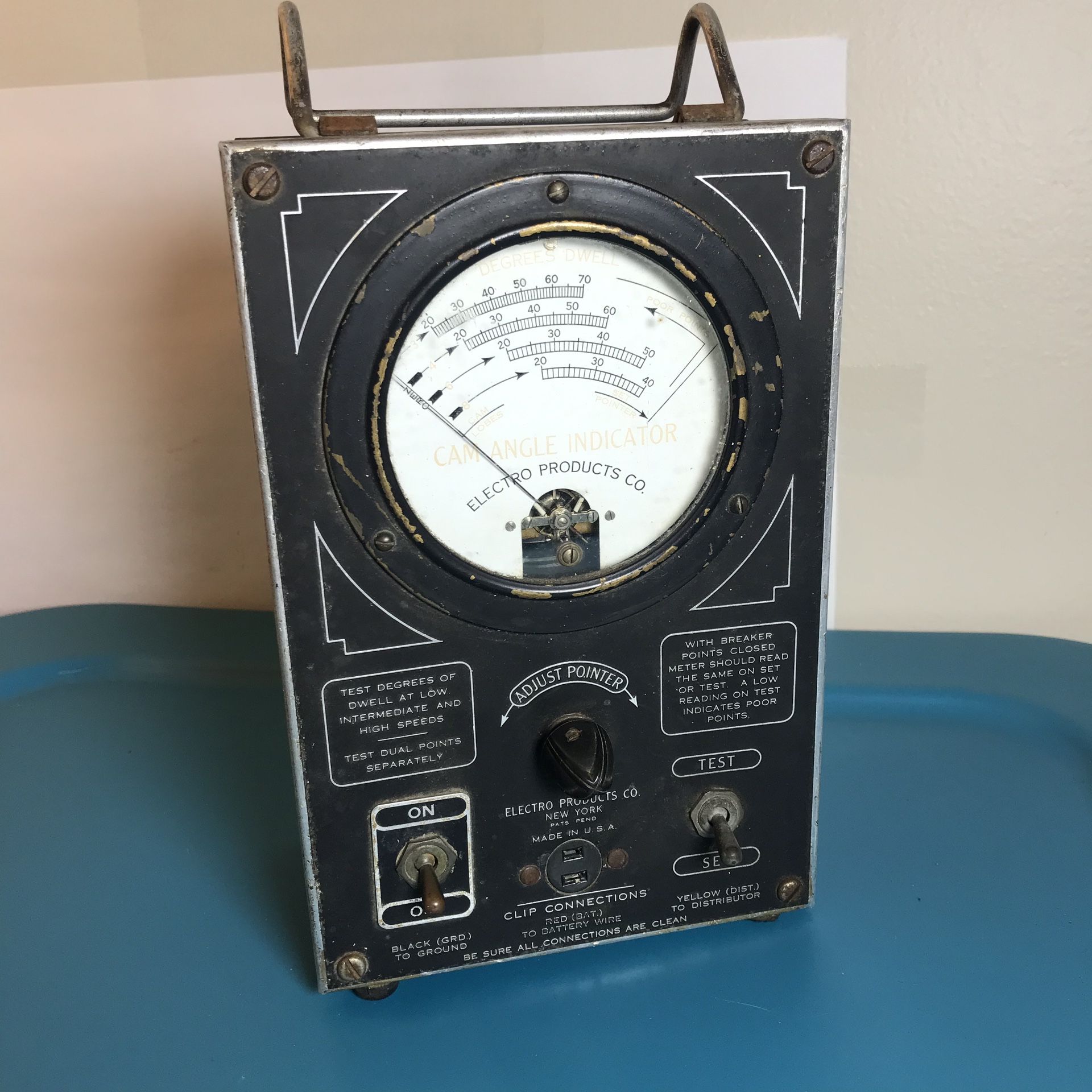 Electro Products Co New York Cam Angle Indicator Vintage Antique Automobile Tool