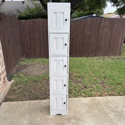 White Wood Locker Storage Cabinet