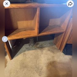 Wooden Desk With Drawers And Hutch. Good Conditions. Sturdy Wood. 
