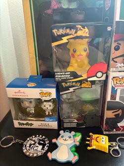 Mixed Collectibles Lot – Pokémon, Funko Pop, Keychains