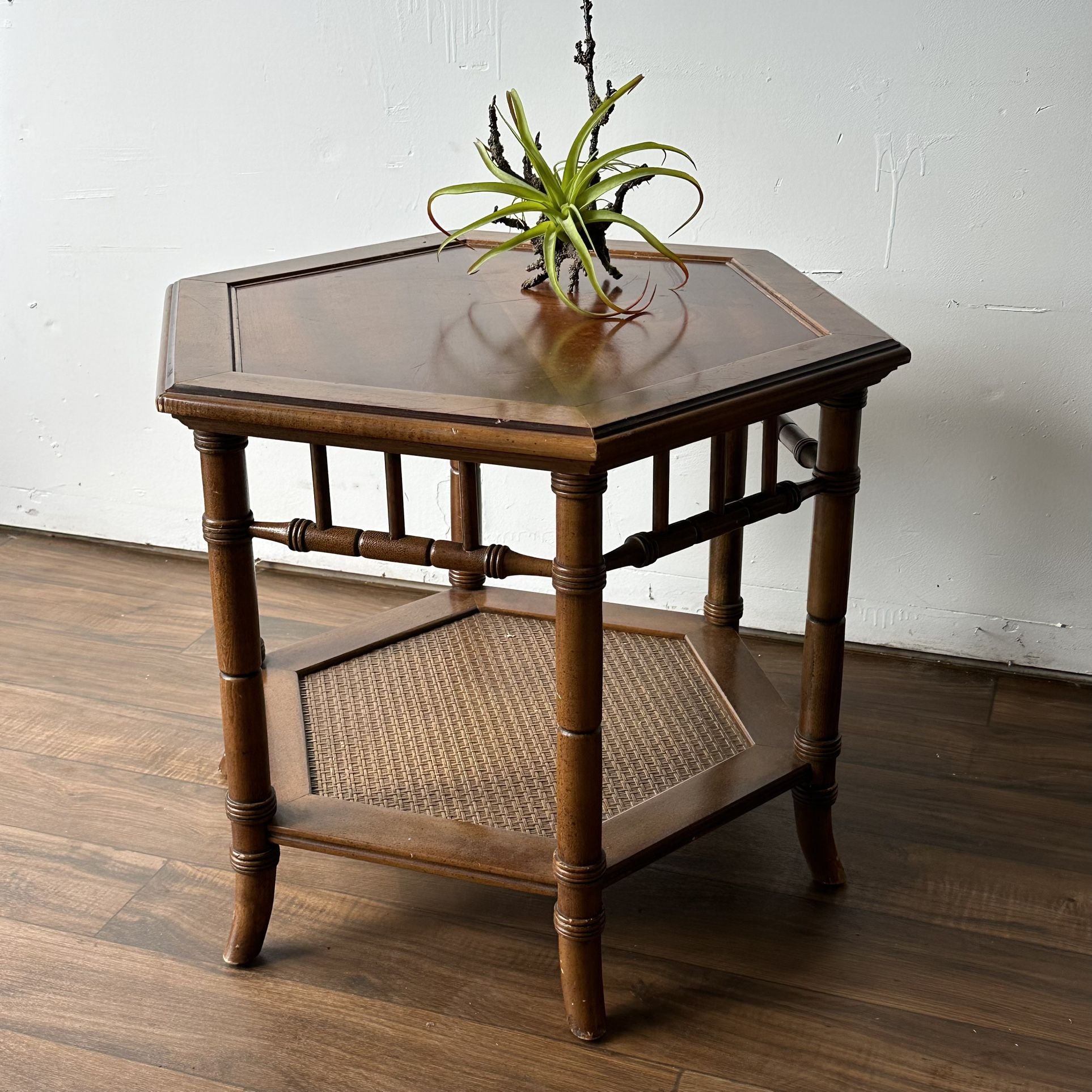 Faux Bamboo End Side Table
