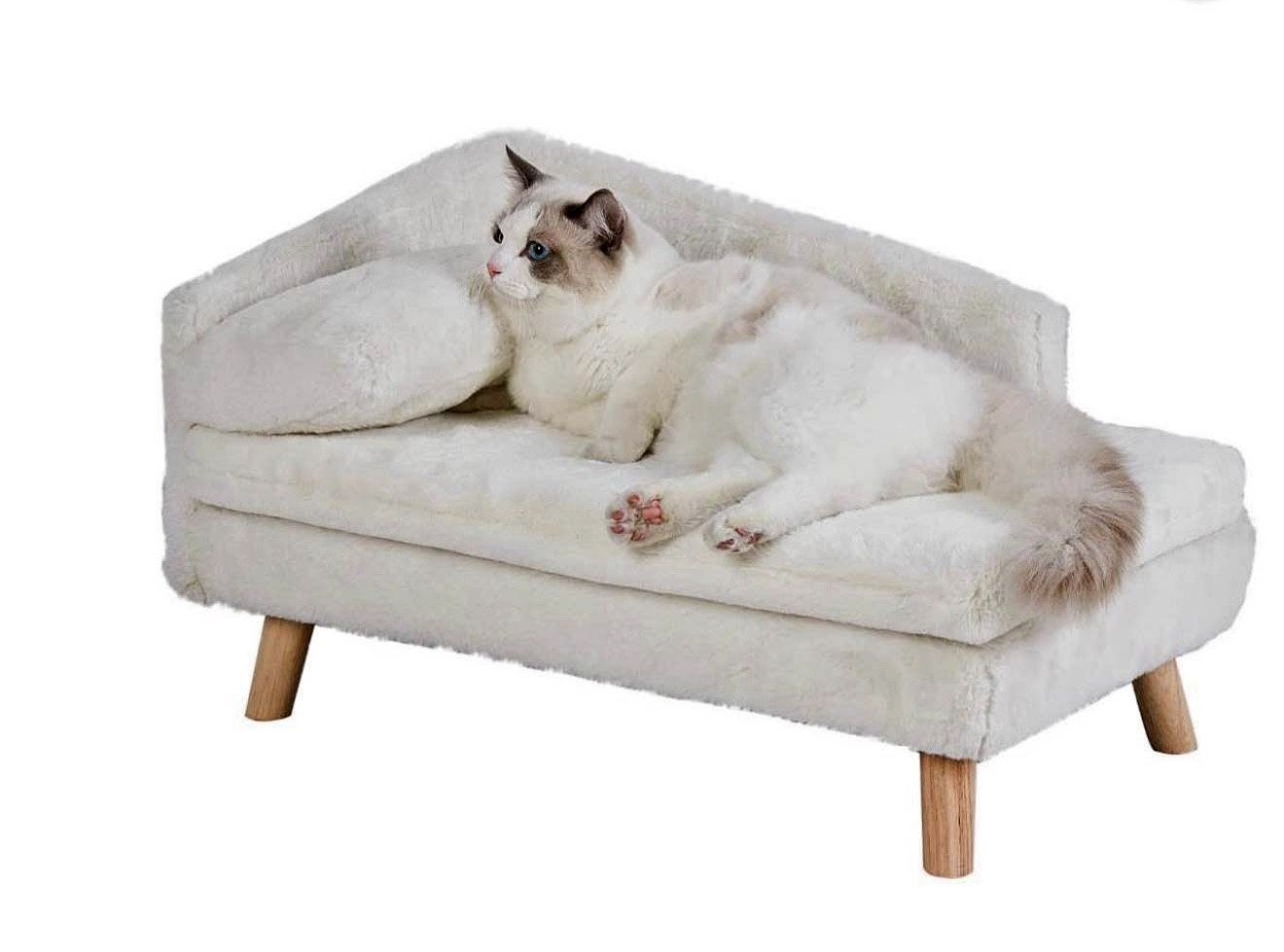 Elevated Sofa Couch Dog Bed Wood Legs for Dogs Cats, 27.56"L