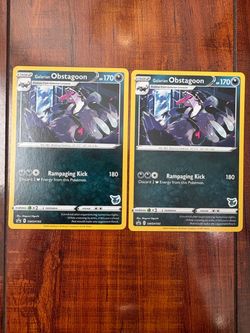 Pokemon Galarian Obstagoon SWSH193 Non-Holo Black Star Promo Lot of 2! NM