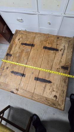 Rustic Wooden Storage Chest with Iron Hardware